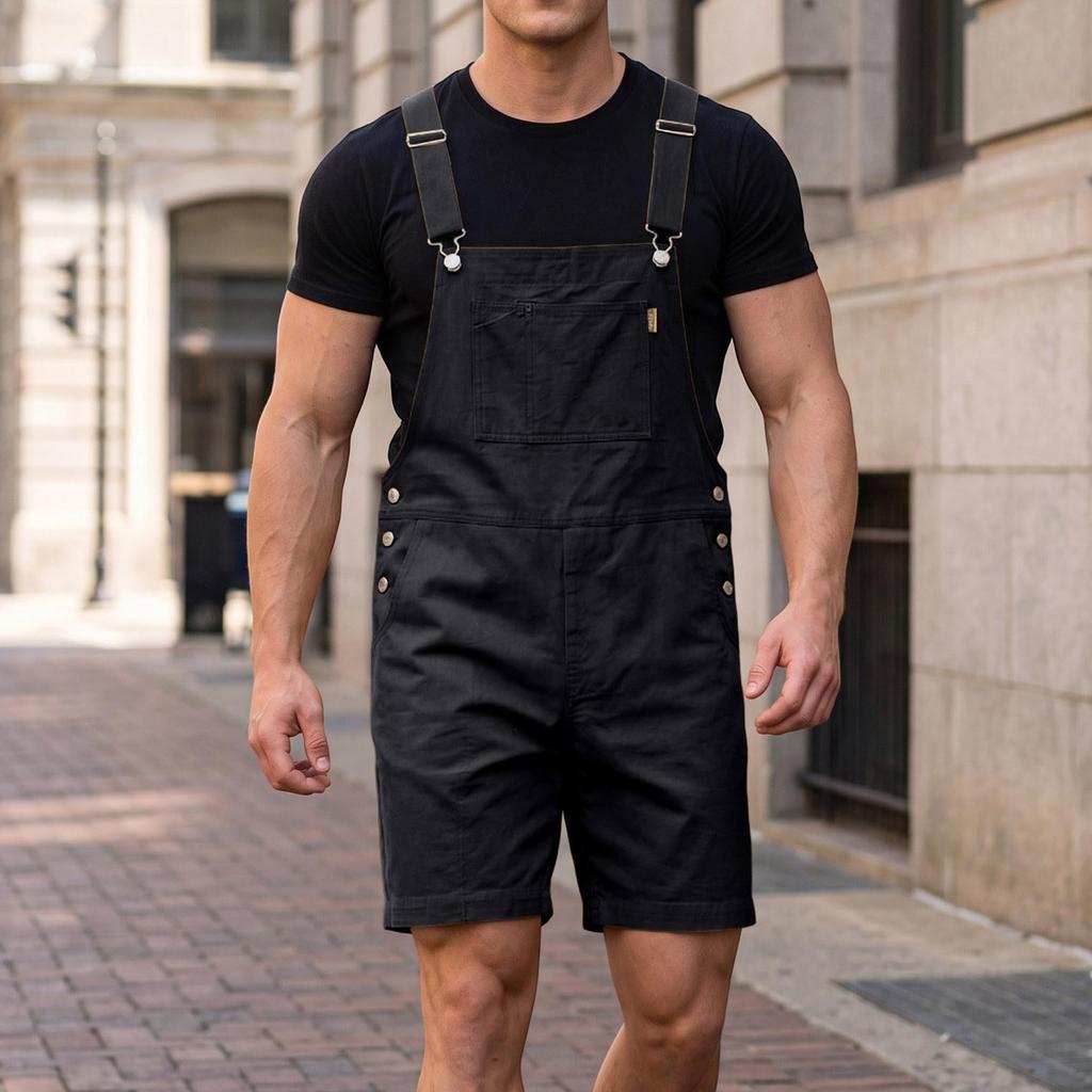 Men's Short Overalls Bib Dungarees for Casual Everyday Wear