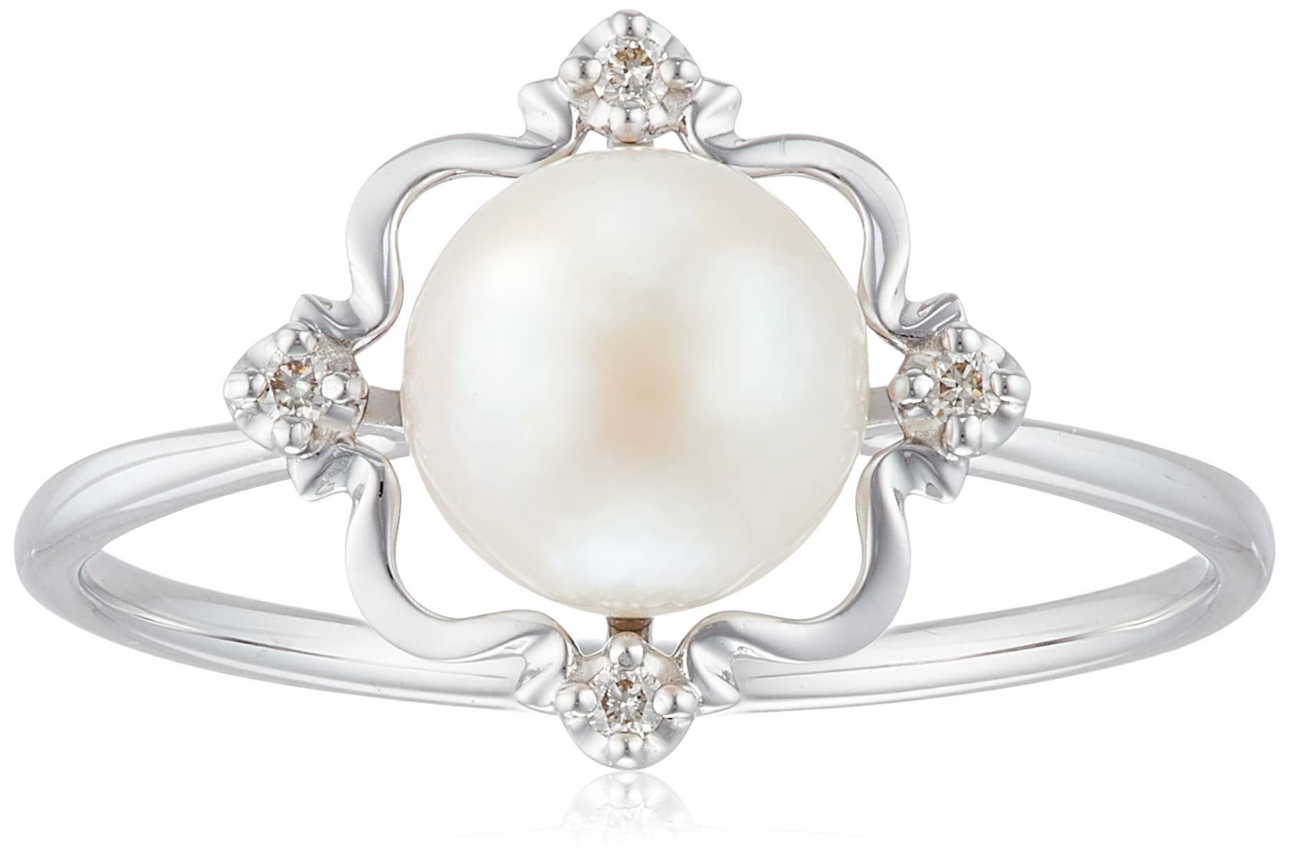 

Bloom June Birthstone K10 White Gold Akoya Pearl Japanese Size 9 Ring, 0164-0382-0066-0009,