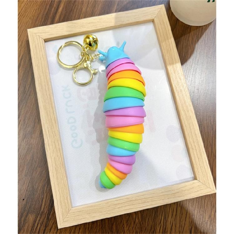 Colorful Caterpillars Plastic Keychain Creative and Cartoon Animal Bag Pendant