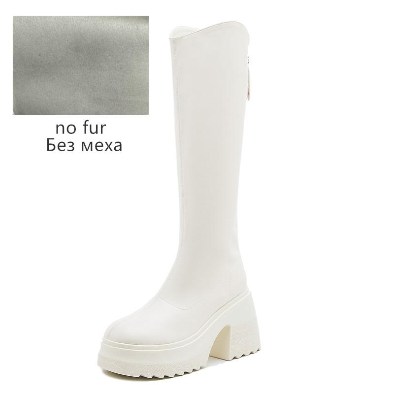 Fashion AIYUQI High Heel Boots Women Autumn 2025 New Genuine Leather Platform Boots Women Skinny Leg 10cm Heel High Female Rider Boots