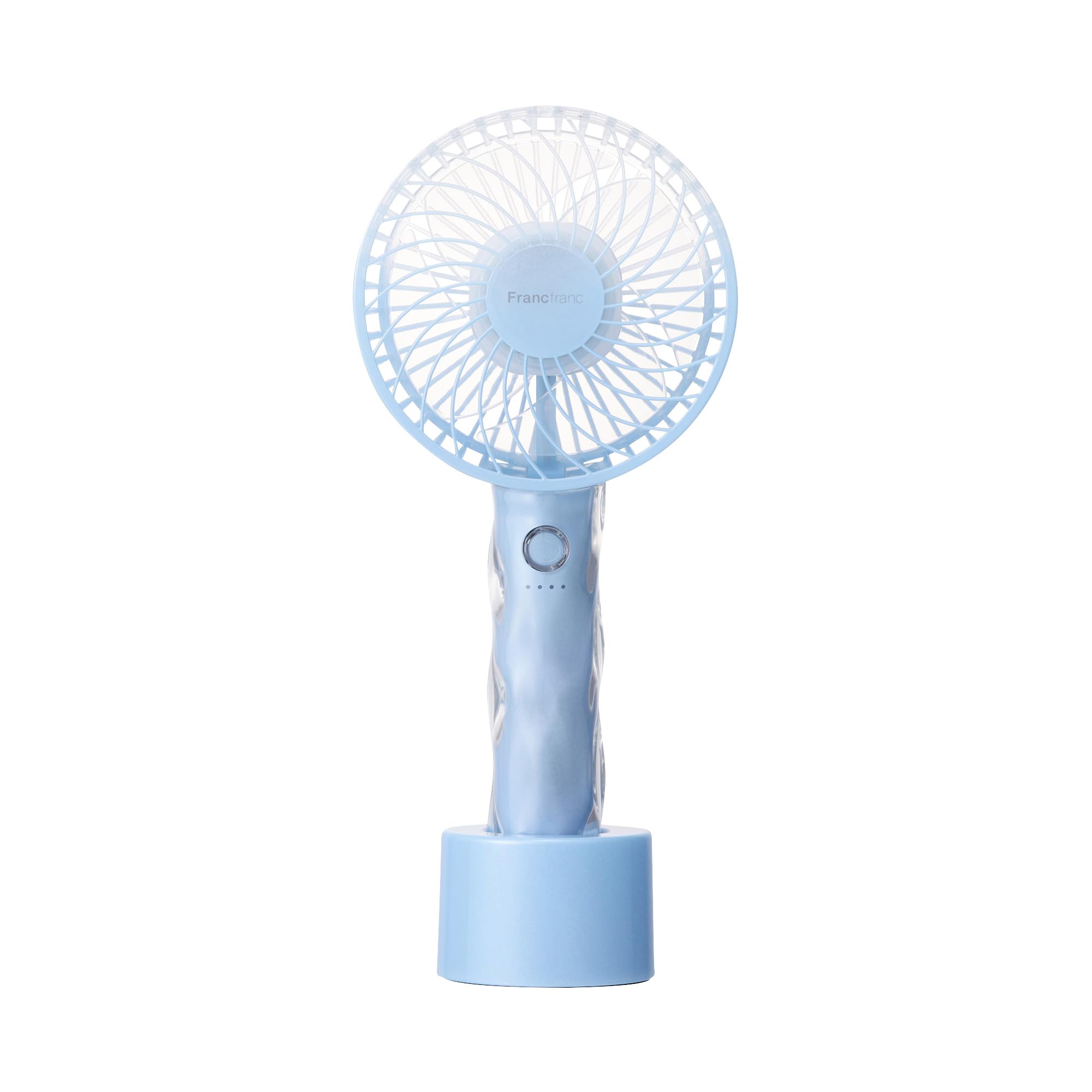 

Francfranc Handy Fan Wave Blue Portable Fan with 5 Airflow Rechargeable USB Compatible [2025 Model] Settings, Battery, Charging, Type-C