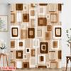 2 Stück, 2D-Flachdruck Fenstervorhang Retro Geometrische Quadrate Polyesterstoff (ohne Stange) Alle Jahreszeiten Perfekt für Wohnzimmer