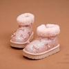Winter Girls' Warm Snow Boots Children's Crystal Short Boots Fleece-lined Thickened Lightweight Cotton Shoes
