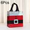 6/12PCS Non-woven Waterproof Retail Bags Red Gift Tote Bag Reusable Santa Claus & House Merry Christmas Mall Shopping Bags