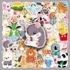 50PCS Cute Cartoon Animal Plush Toy Stickers for Phone Cases & Suitcases