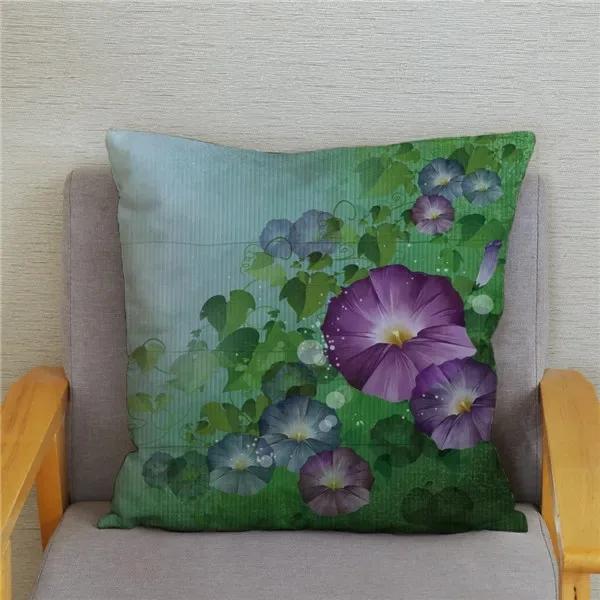 Tulip Flower Print Pattern Cushion Cover Car Living Room Sofa Cushion Cover Luxury Home Decoration Pillow Cover
