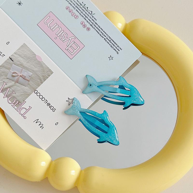 4Pcs Cute Cartoon Dolphin Bb Hair Clip For Women Girls Versatile Bangs Hair Clip Side Clip Hair Accessories Gifts