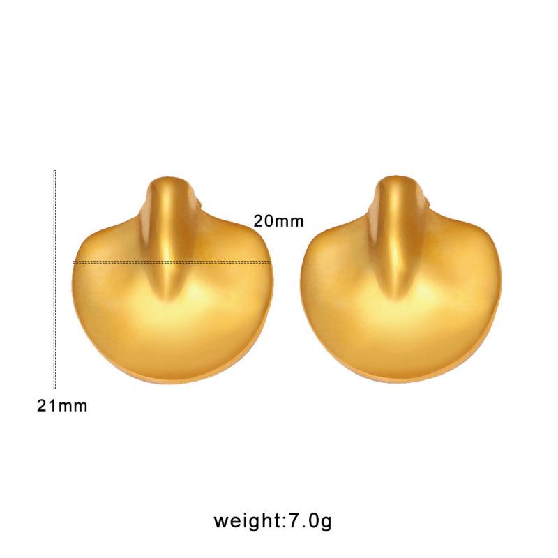 Meishiduo 18K Gold-Plated Titanium Steel Stud Earrings - Light Luxury, High-End, European & American Style.