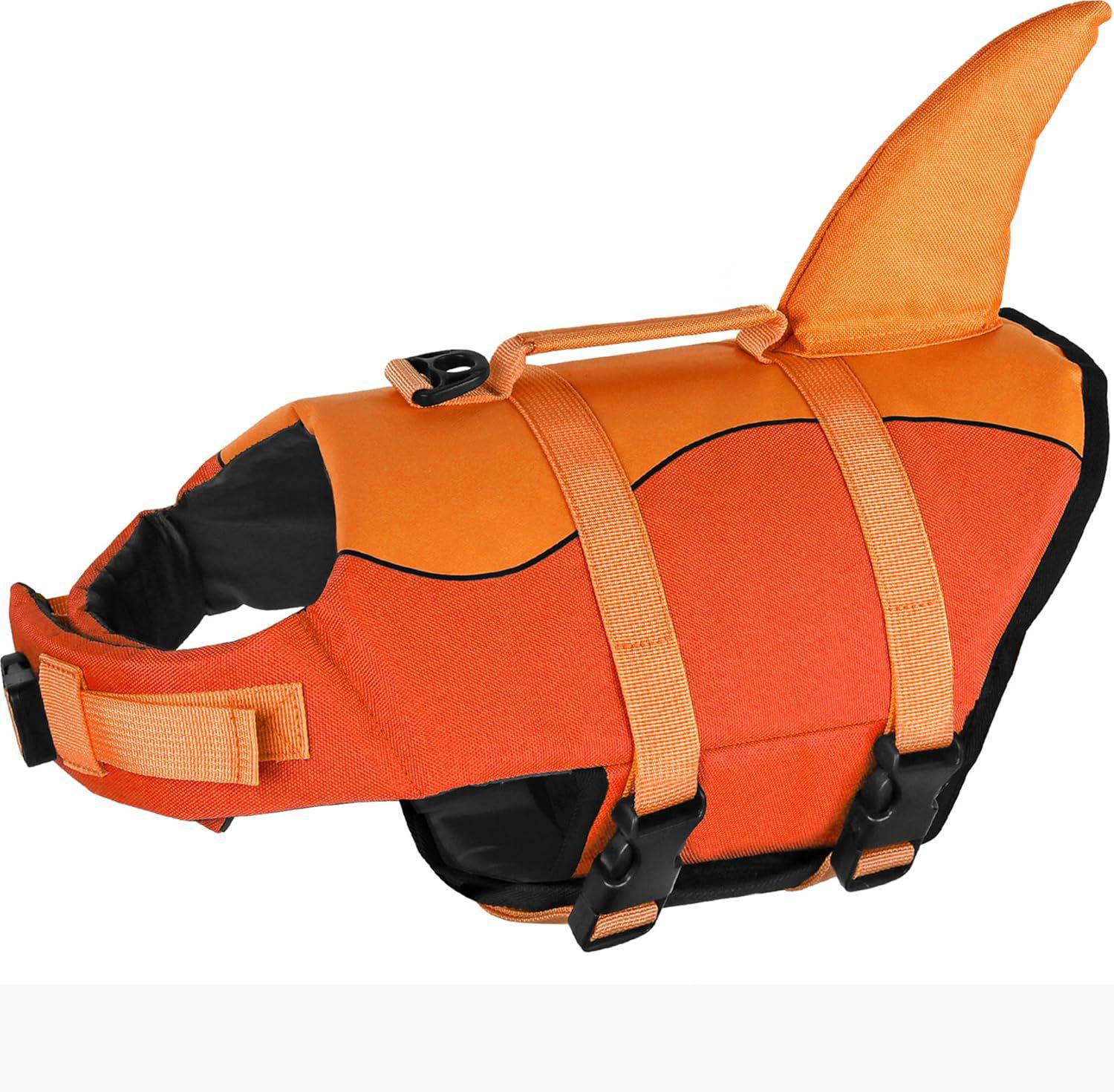 Gilet de sauvetage pour chiens Super flottabilité Sirène Requin Gilet de sauvetage pour chiens Petits et grands chiens Réfléchissant Sûr Maillot de bain pour chiot avec poignée (as the picture,S-4-8kg)