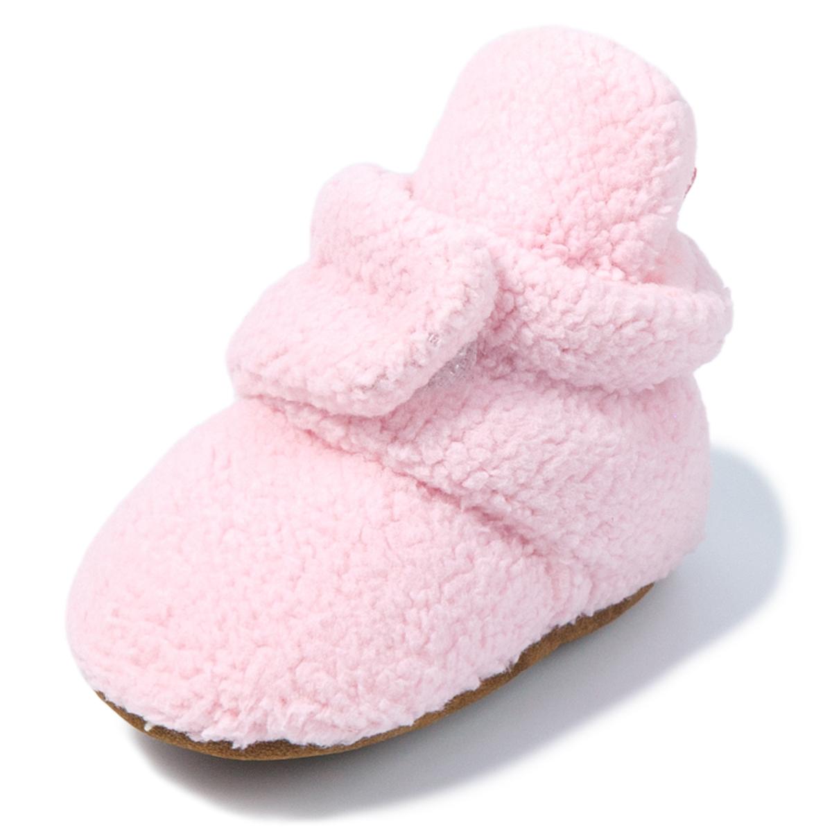 

Meckior Newborn Baby Socks Shoes Winter Baby Unisex Booties Toddler Soft Sole Non Slip Girl Boy Shoes First Walkers 0-18 Months 0-6 months рожевий