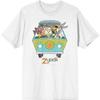 WB 100_ Looney Tunes Mashups Scooby Doo Zoinks Gola Redonda Manga Curta Camiseta Branca Masculina