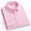 Double Collor Full Shirts for Men Plus Size Slim Fit Formal Plain Shirt Over Size Office Clothes Solid Long-sleeve Business Tops