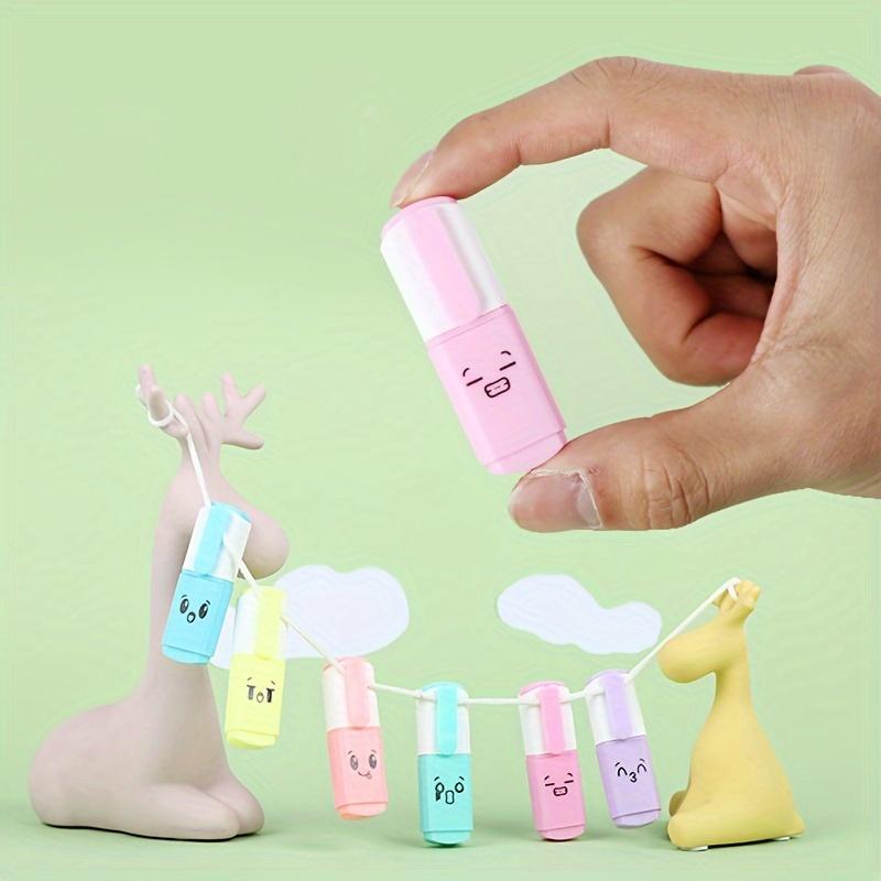 6pcs of Cute Mini Colorful Joyful Fluorescent Pens, Doodle Painting Hand Account Learning Colorful Expression Highlighter Pen Set