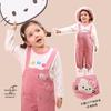 LUSON Baby Girl Appliqué Denim Overalls