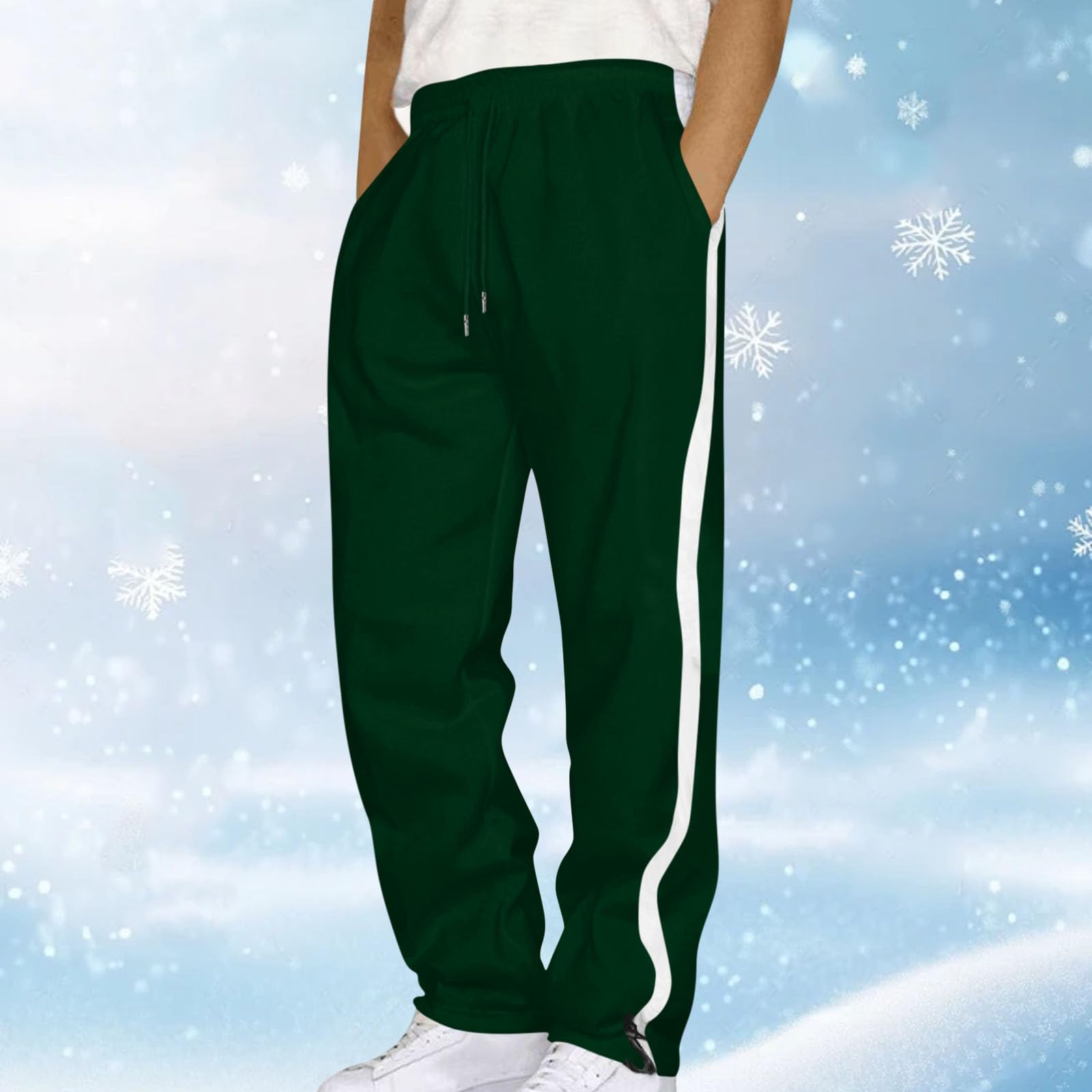 

Men s Fashionable Solid Color Sports Casual Pants Straight Leg Loose Casual Pants L зелёный