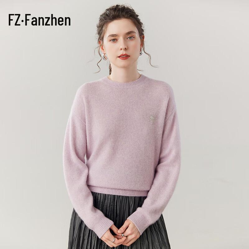 Fanzhen Women's Thickened Cashmere Blend Knit Sweater