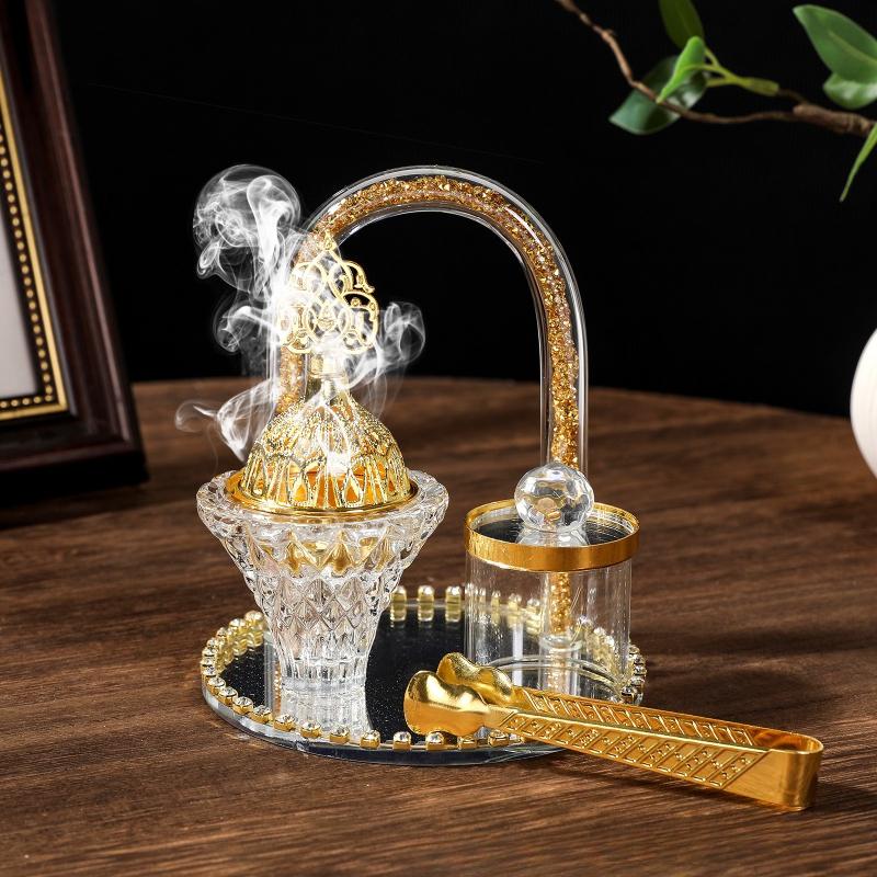 

Arab Arch-shaped Crystal Incense Burner Set/Hotel Home Living Room Decoration Supplies Indoor Incense Air Purification Products