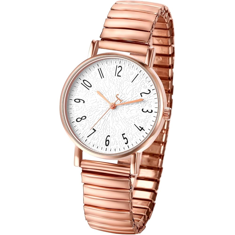 Fashionable Women s Analog Quartz Watch Rose Gold Stainless Steel Bracelet Waterproof Free Size