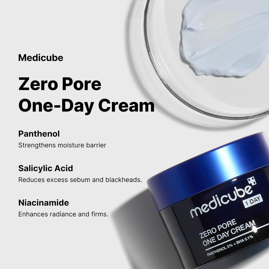 Medicube Zero Pore One-day Cream with Panthenol and Salicylic Acid for Pore Elasticity Care, 50ml