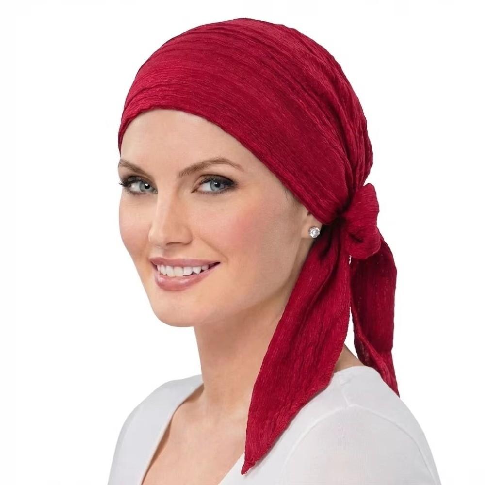 Solid Color Wrap Head Turban Breathable Turban Bonnet Fashion Head Scarf for Female Fashion