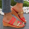 Fashion Comfortable Women's Contrast Color Wedge Sandals Casual Open Toe Summer Shoes Women Lightweight Non Slip Beach Sandalias Mujer