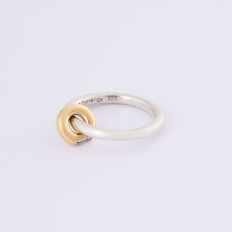 COLLECT SYNERGY white topaz donut link combi ring