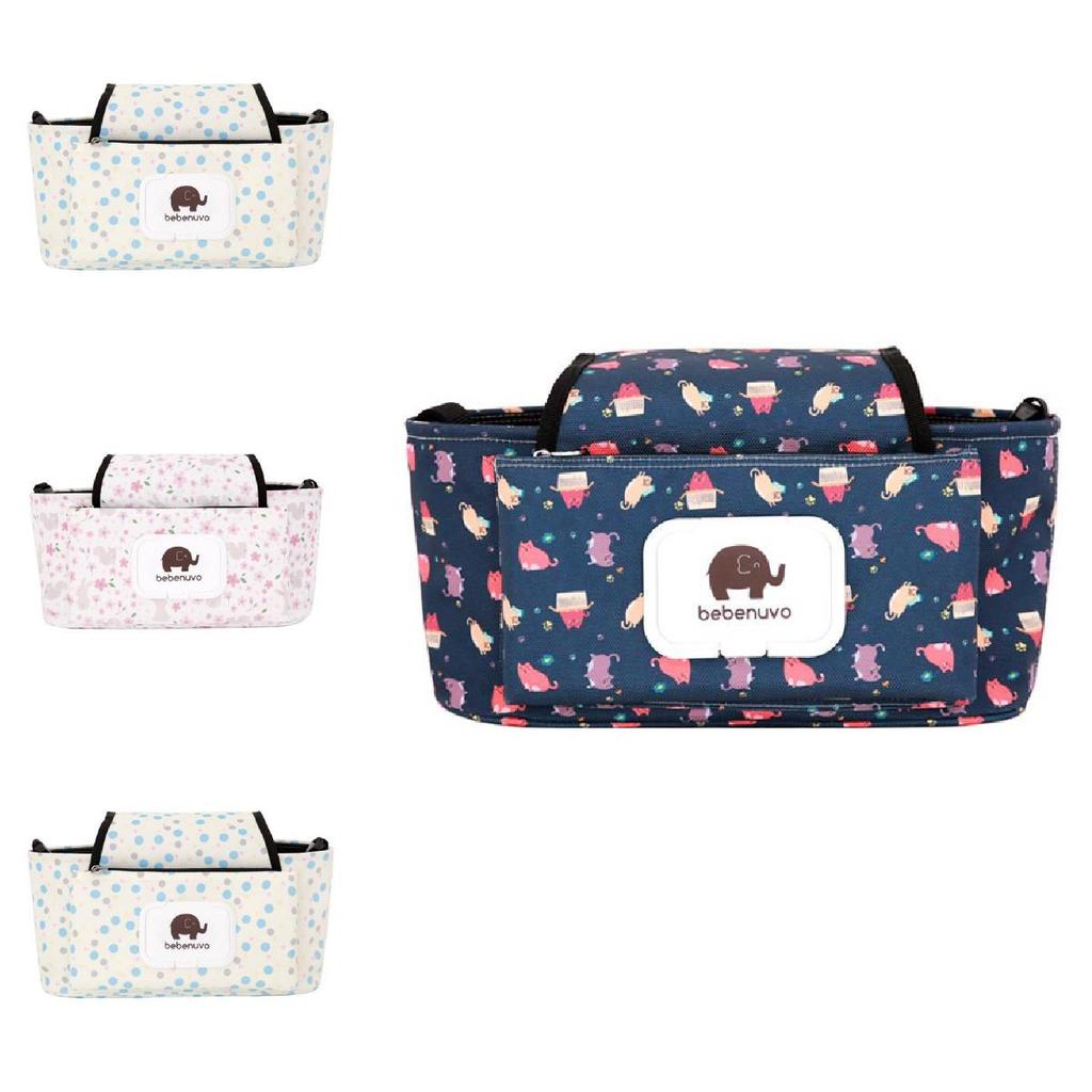 Entzückende Rosa Gepunktete Kinderwagen-Organizer-Tasche Für Baby-Utensilien Mit