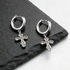 High Quality Cross Hoop Earring for Men,Hypoallergenic Stainless Steel Cross Charms Pierced Earring,Hip Hop Trendy Jewelry