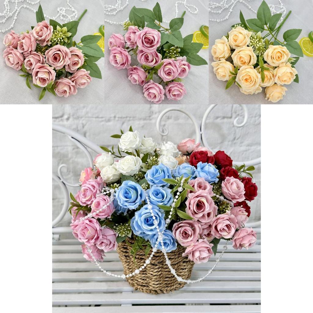 Realistic Rose Faux Flower Wedding Celebration Photography Accessory For Home And Event