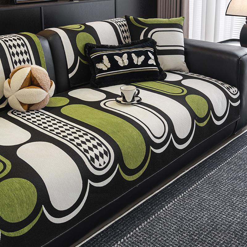 

Chenier Sofa Cushion, Straight-Breasted Leather Sofa Cushion, Universal In All Seasons New Non-Slip Premium Cover Cloth Towel 90*70cm