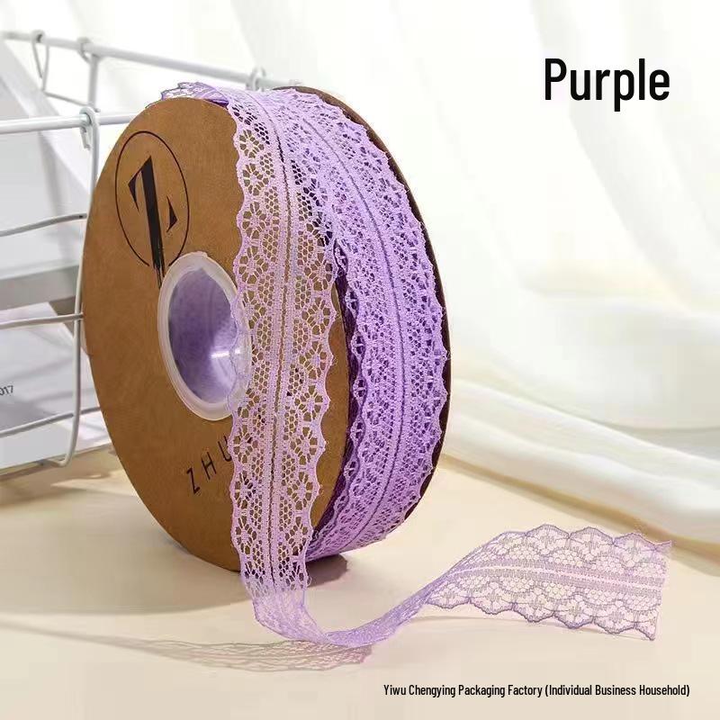 3cm Lace Edge Ribbon for Bouquet & Cake Decor, DIY Bow Streamer - Flower Design 25 & 50 Size