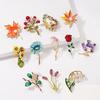 Daisy Sunflower Maple Leaf Brooch - Floral Paint Corsage Accessory
