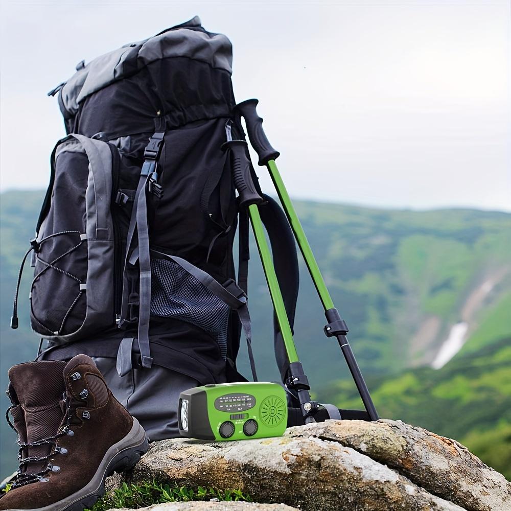 Portable Emergency Hand Radio with LED Flashlight and AM/FM Radio USB Rechargeable, Solar Powered, Camping, Hiking, Outdoor Adventure