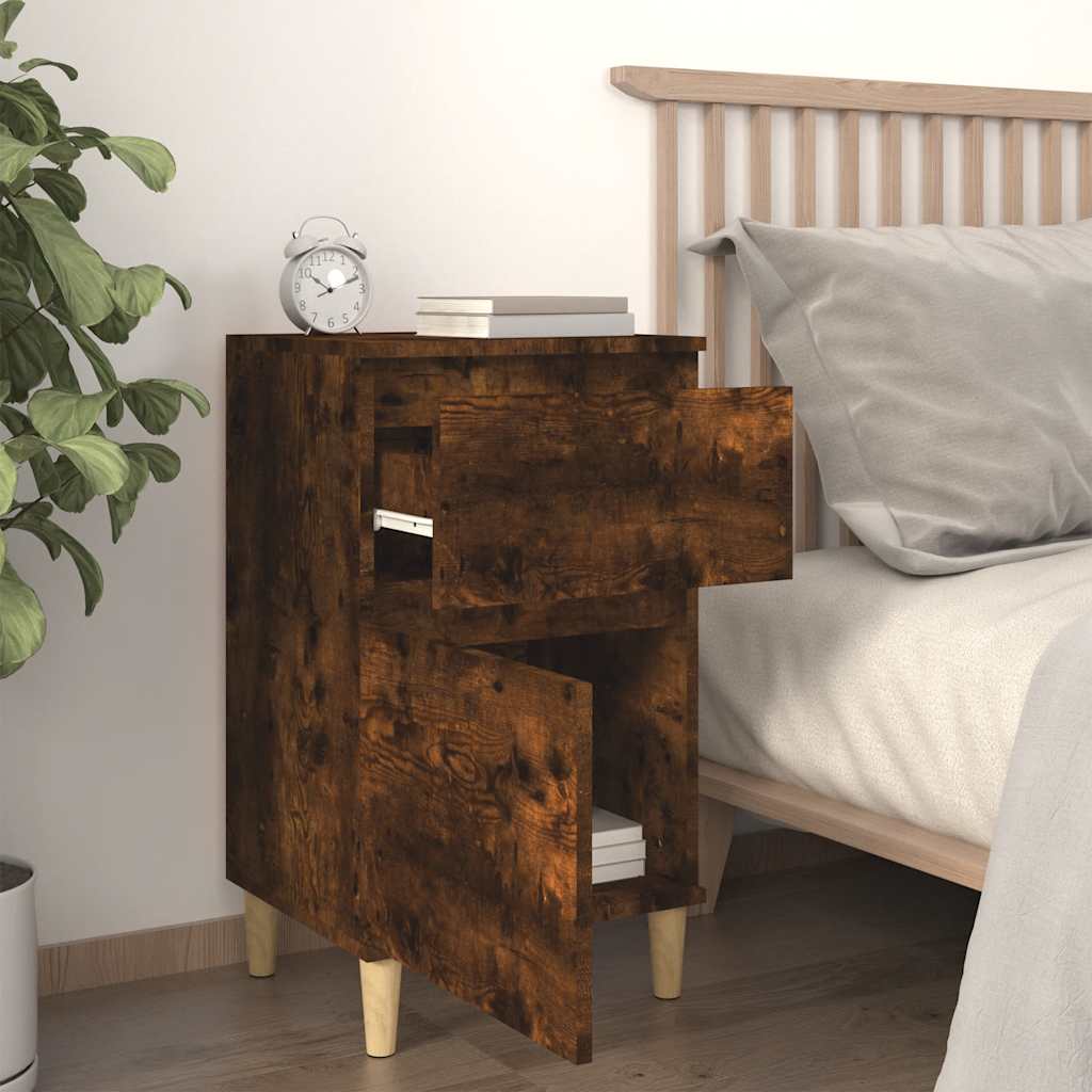 Nightstands 2 Pcs Smoked Oak 40 X 35 X 70 Cm