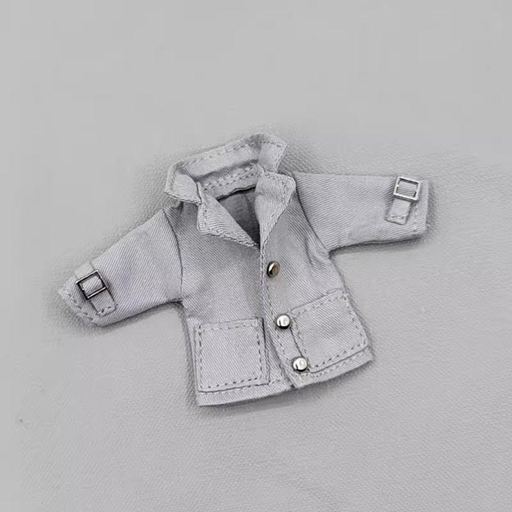 

Повсякденне вітрозахисне пальто, модне пальто з довгими рукавами, OB11 BJD ляльки/ 1/11 1/12 BJD лялька сірий