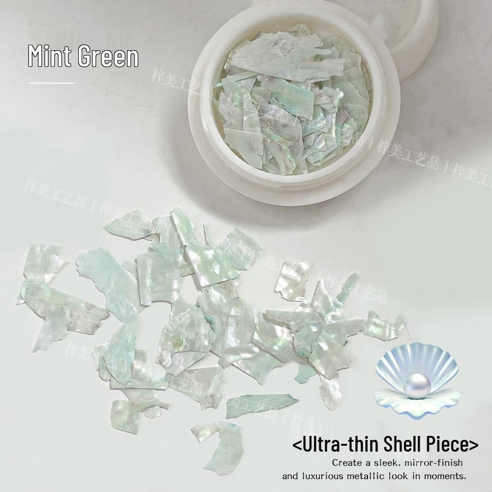 

Ultra-Thin Natural Mica Shell Nail Art Decorations with Large Mother-of-Pearl Pieces
