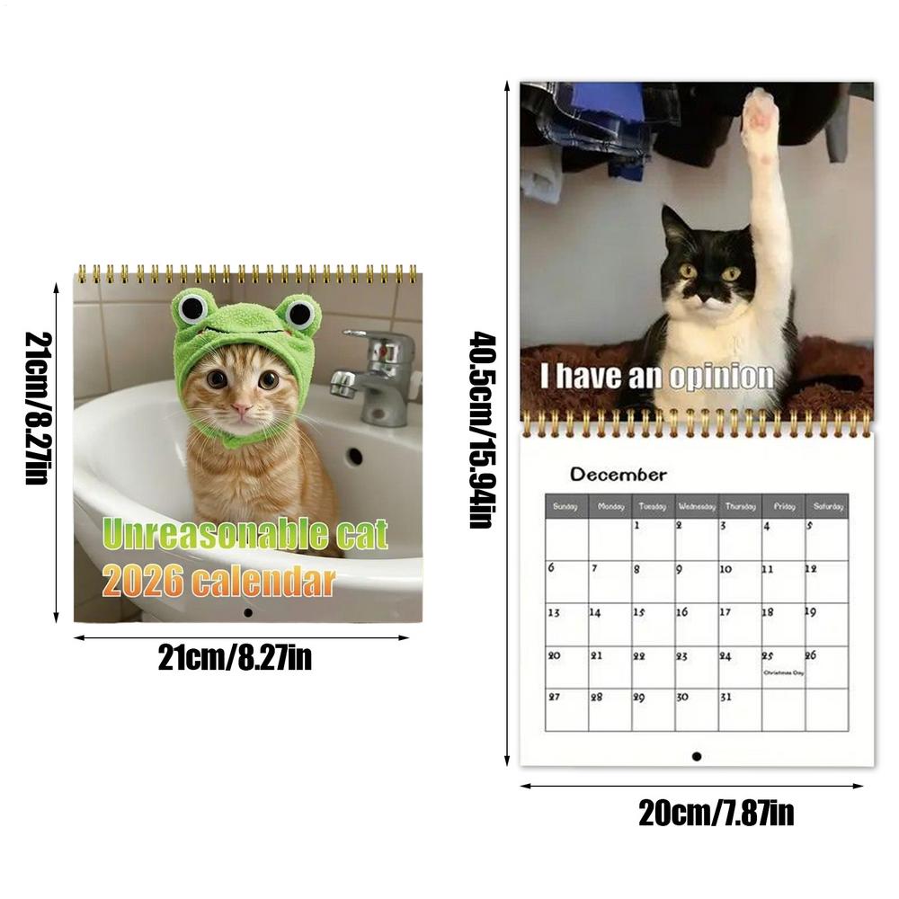 

2026 Cute Cat Calendar Planner With Monthly Layouts January To December, Birthday & Holiday Gift ,Christmas, Halloween