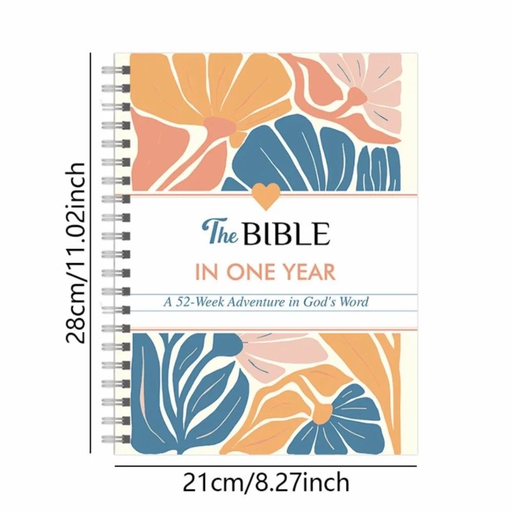 New Hot Spiral Bound The Bible In A Year Through Gods Word A 52-Week Study Spiral Bible of the Year Bible Diary Book for Women