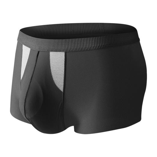 Boxer Underwear Men High Elastic Breathable Holes 3D Cutting Shorts Briefs Solid Color 3D U-Convex Panties Daily Wear