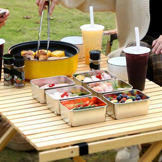 Stainless Steel Food Storage Containers Airtight Snack Containers with Lid Stackable Lunch Box for Camping Picnics School
