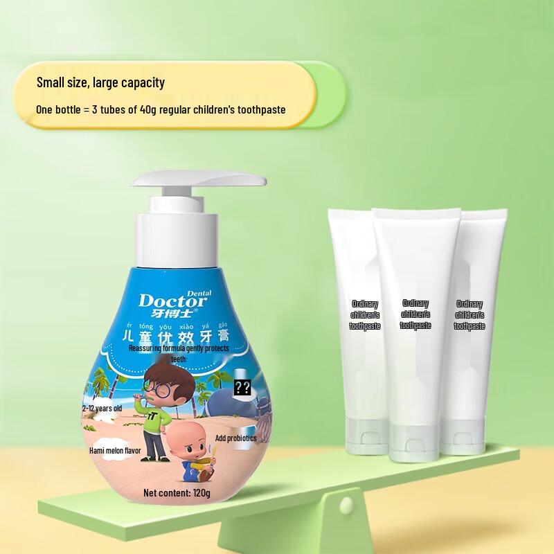 

Dr. Tooth Cleo Hami Melon Pump Toothpaste & Kids Brush Set