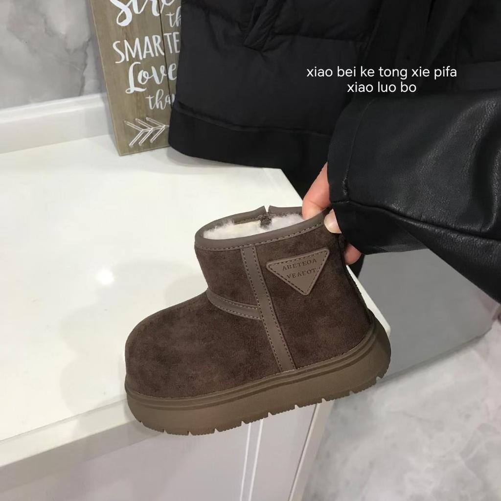 Baumwollgepolsterte Kinder-Schneestiefel 2025: Retro-Winterstil für Jungen und Mädchen