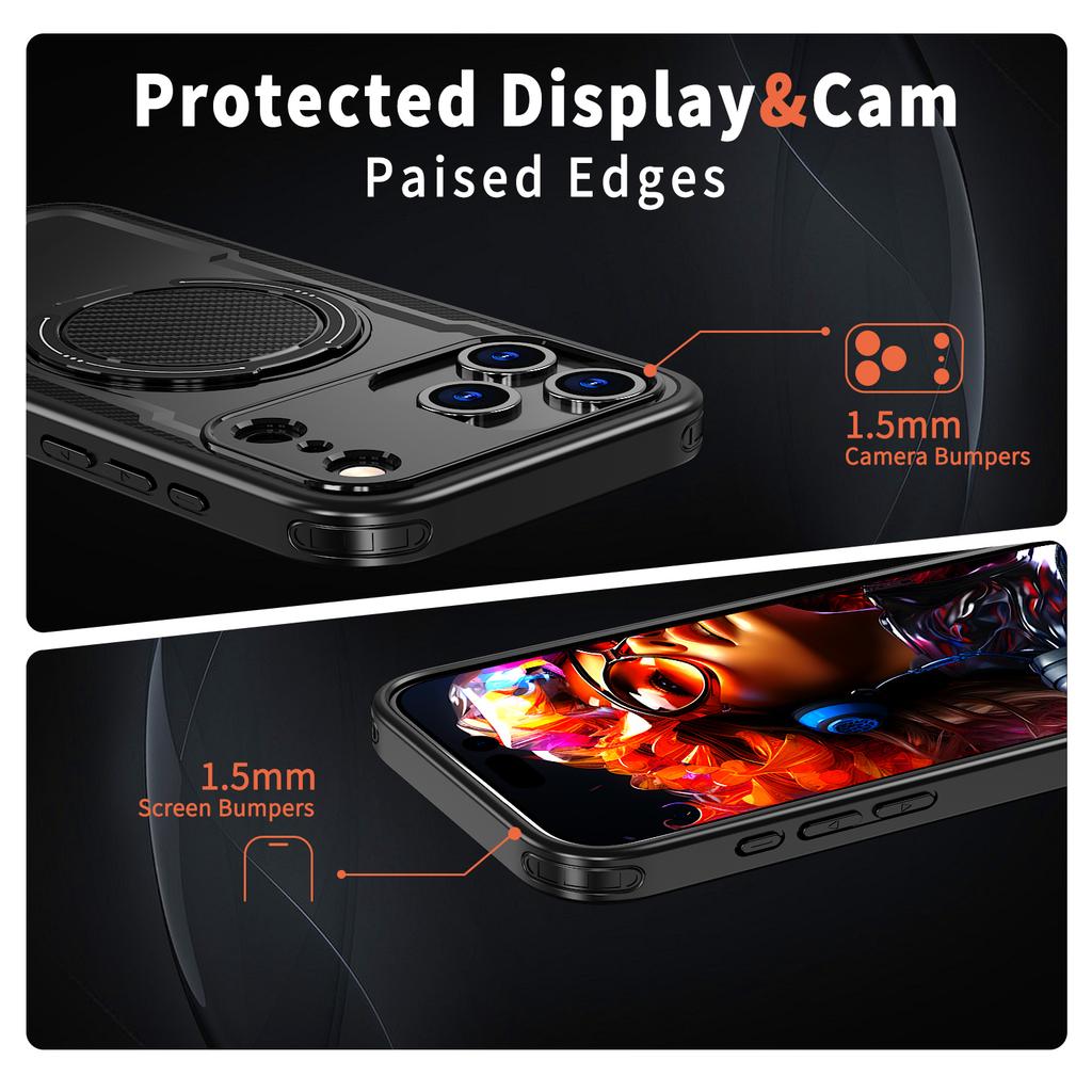 For Iphone17 Dust Resistant Hard Case for Iphone 17 Pro Max 17 Air Iphone17 Iphone16 16 Plus 16e Stand Holder Finger Ring Cases