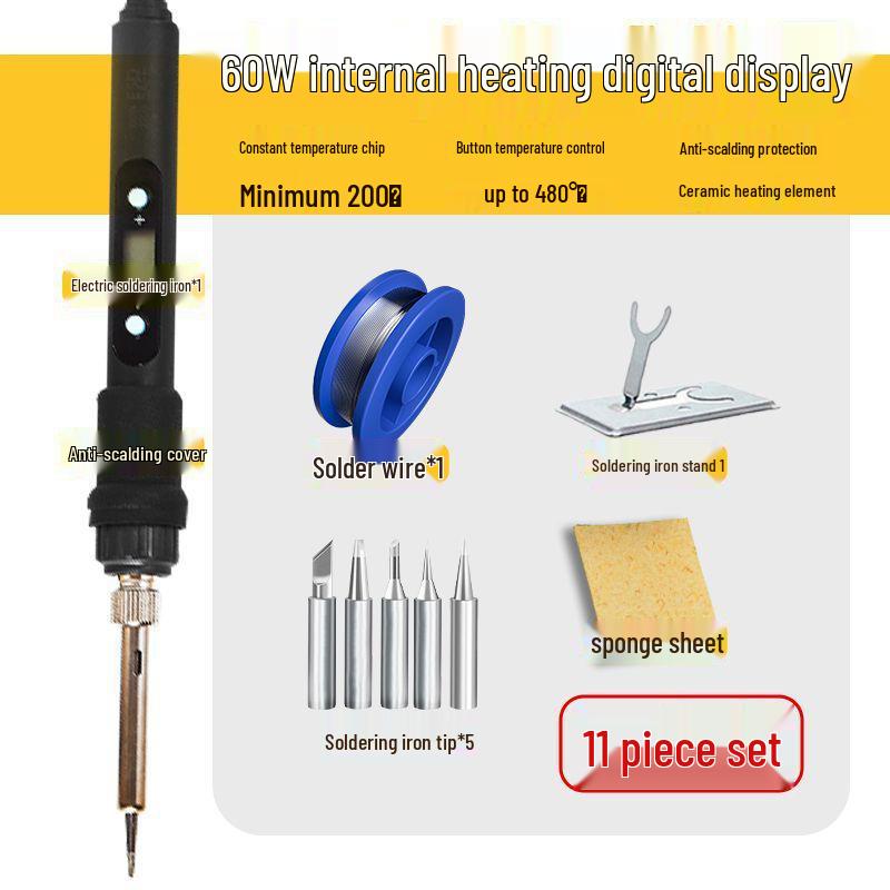 High-Power Digital Soldering Iron: Adjustable Temperature & Constant Heat Ceramic Core for Household Repair & Welding