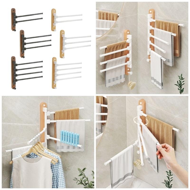 Platzsparender Handtuchhalter für Badezimmer Einfache Montage Doppelt ausziehbarer Stab Moderne Handtuchhalter für Badezimmerwand Tür