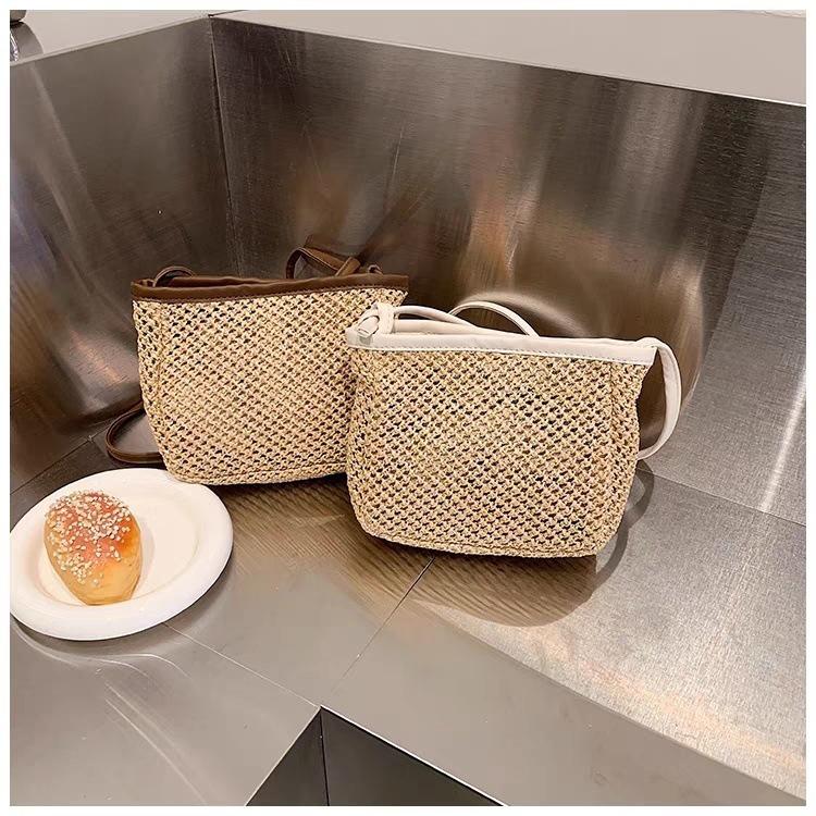 2025 Mini Pastoral Style Woven Crossbody Bag - Fresh Summer Knit Square Design