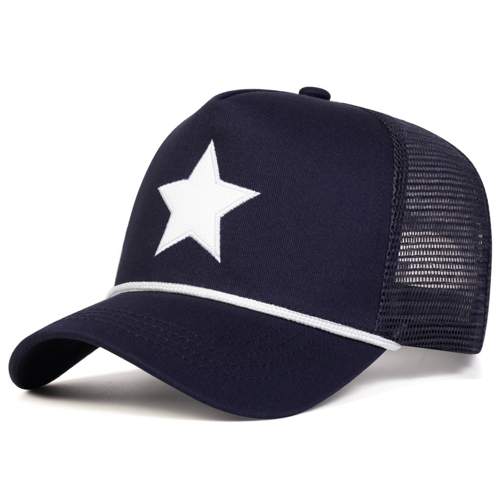 Men Pentagram Embroidered Baseball Cap Mesh Hat Outdoor Adjustable Sunscreen Leisure Hat Spring Autumn Travel Tourism Beach Vacation