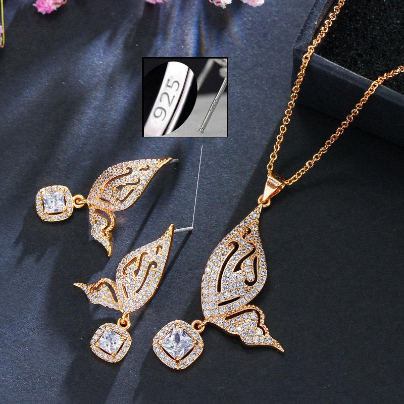 Ohrringe, Stil Zirkon Schmetterling Stecker