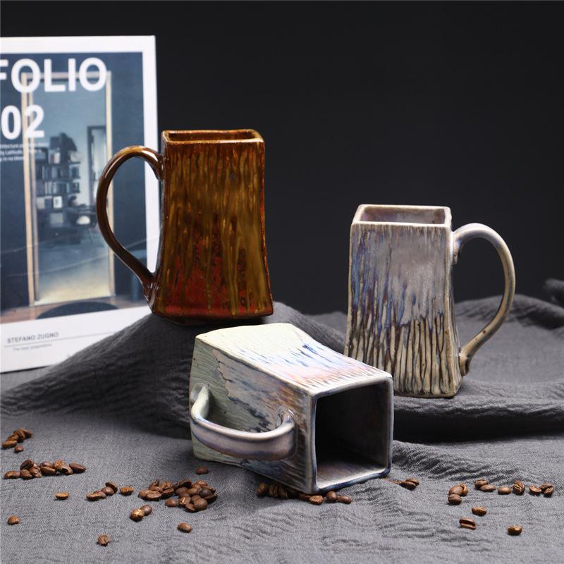 Large Capacity Ceramic Cup Large Creative Kiln Change Supply Water Cup Retro Coffee Cup