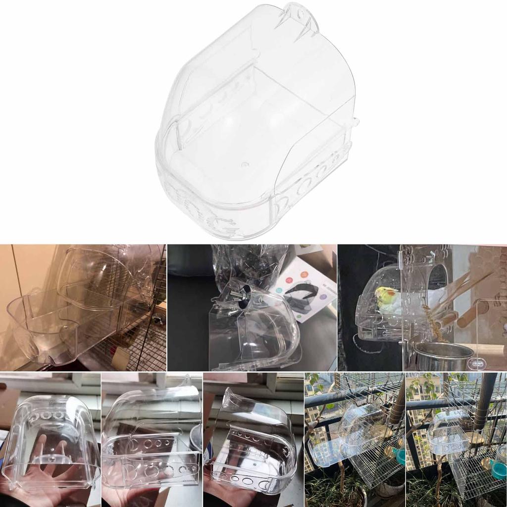 Emoi Bird Bathing Bird Bath Fixed Bird Prevents Water Sparrow Parakeet with Bird Water Feeding Pet Heat Stroke Easy Transparent Container, Cage,